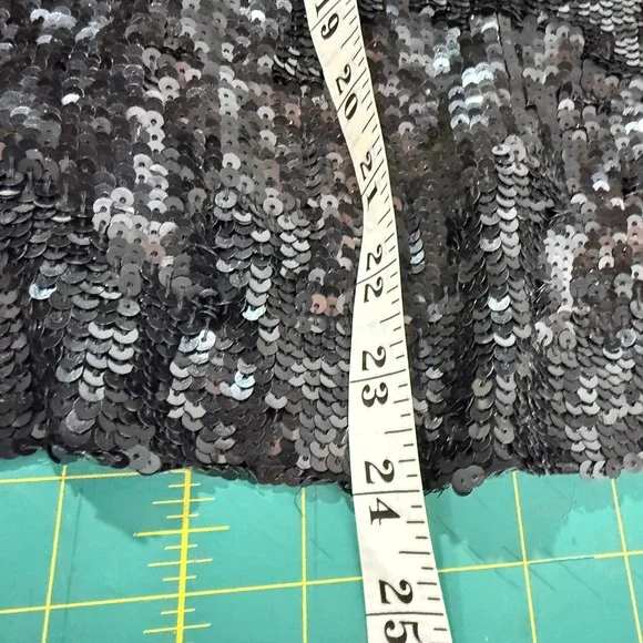 Donnatella Black Sequin Beaded Collar Long Sleeve Silk Blouse‎ Top Women's Sz L* - Picture 10 of 12